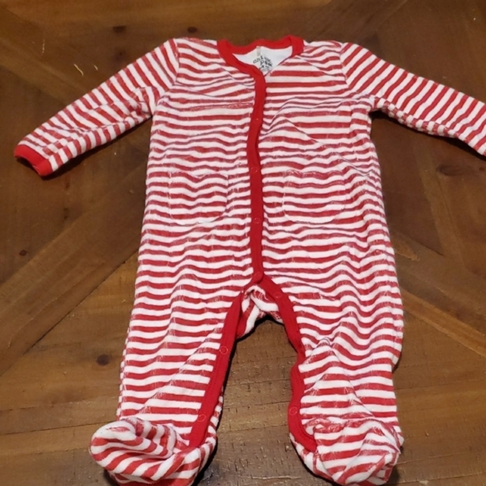 Chick Pea Striped Red and White Footie